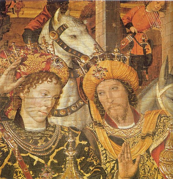 Detall del suposat retrat de Pere IV de Catalunya-Aragó, el Conestable de Portugal