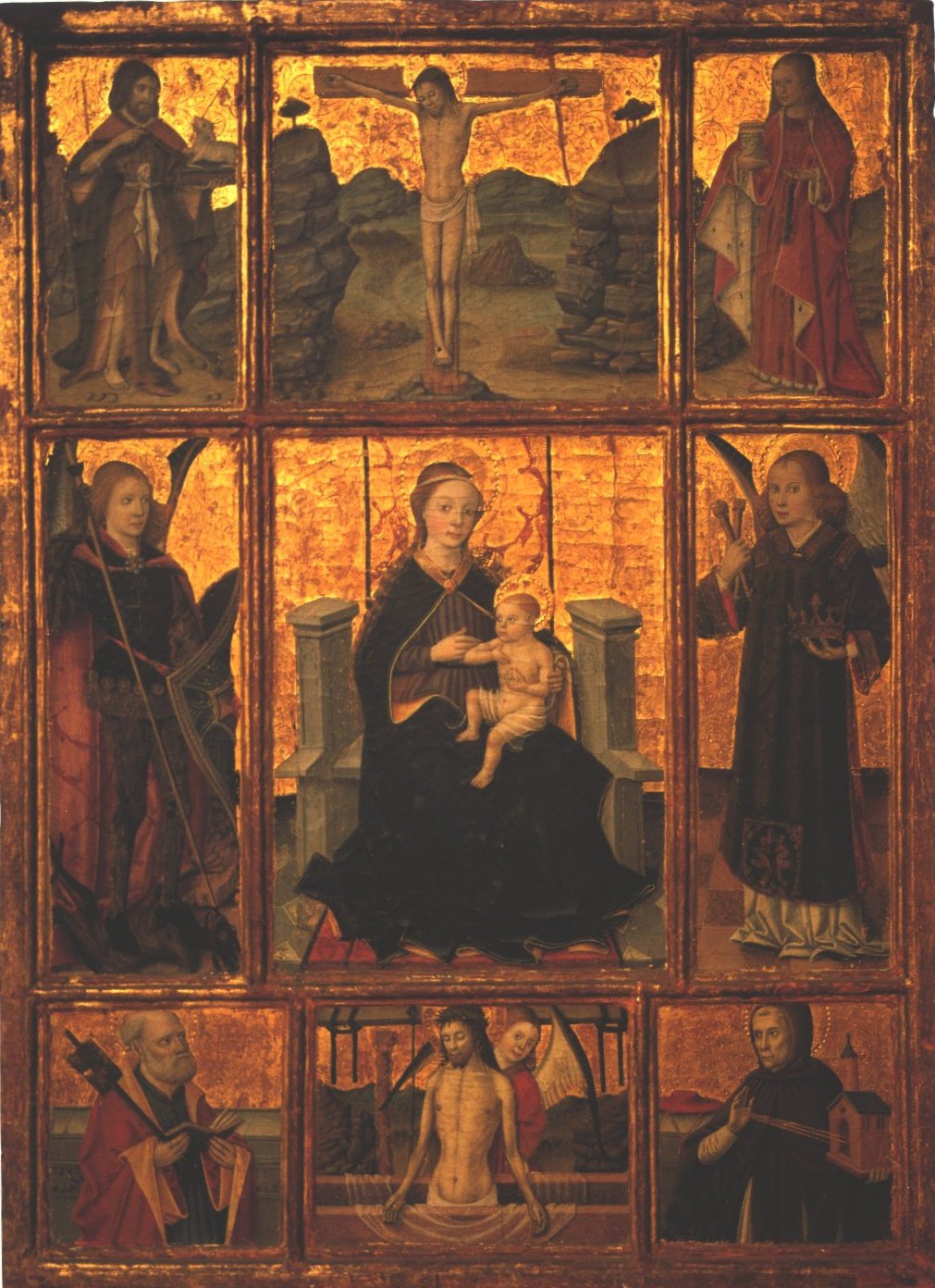 Retaulet amb la mare de D&eacute;u i sants