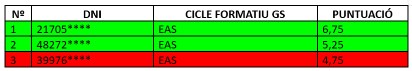 llista provisional CFGS Erasmus 3.0